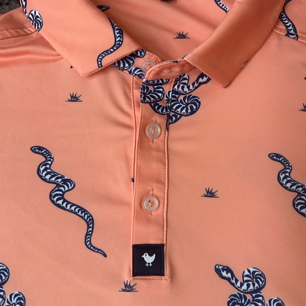 BAD BIRDIE Men’s Sidewinder Snake Golf Polo - Picture 4 of 11